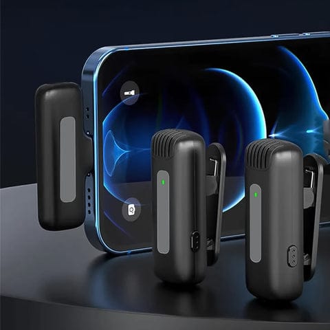 Wireless Collar Mic for All Smartphones / Type-C – Noise Cancellation Lapel Wireless Mic (Dual Android) | 50m Range | Plug & Play | 1 Set