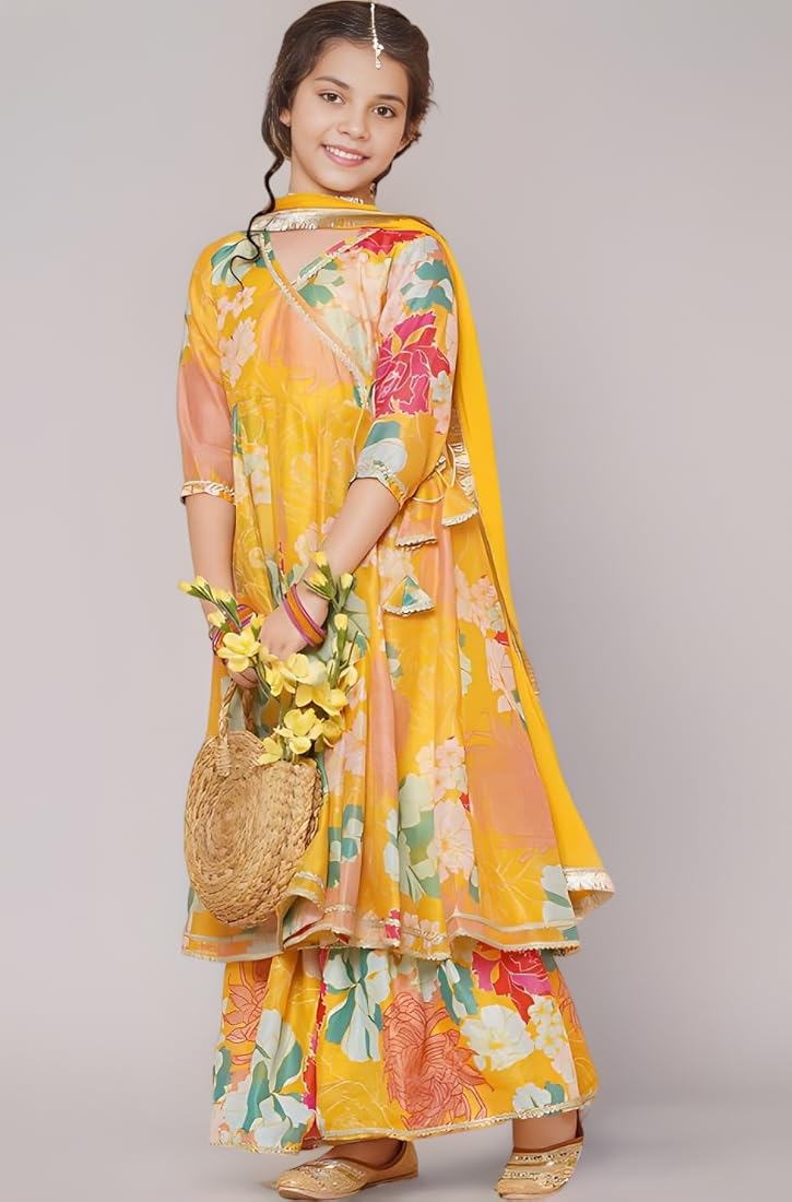 GREVAA new trendy latest yellow Kids Wear girls Attarctive sylish