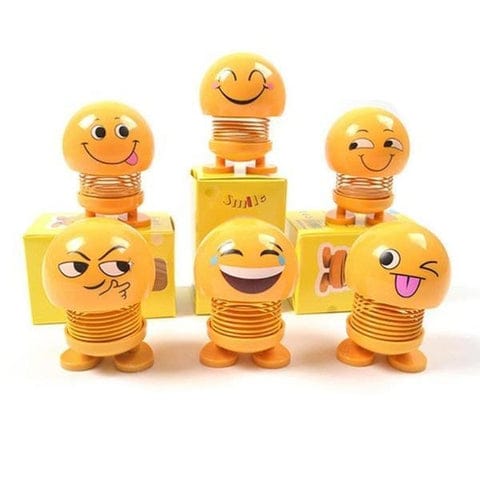 Emoticon Figure Smiling Face Spring Doll  Shaking Head Bobble Toy
