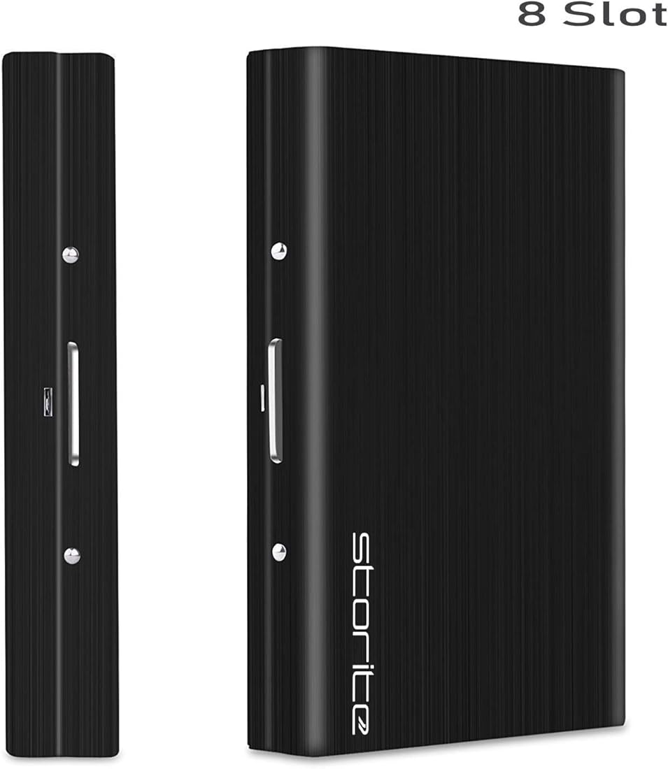 Stainless Steel Black 8 Slots RFID Protected Metal Credit/Debit/ATM Card Holder Case Wallet for Men & Women (Black- (Pack of 1)