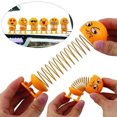 Emoticon Figure Smiling Face Spring Doll  Shaking Head Bobble Toy