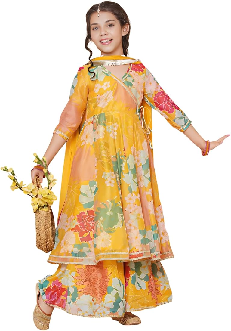 GREVAA new trendy latest yellow Kids Wear girls Attarctive sylish