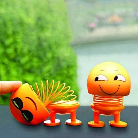 Emoticon Figure Smiling Face Spring Doll  Shaking Head Bobble Toy